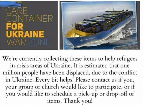 Clothing & other donations for Ukraine